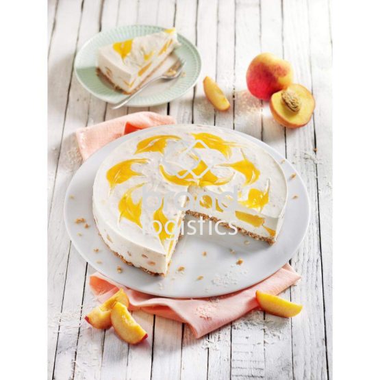 Kokos-Frischkäse-Torte mit Pfirsichen
