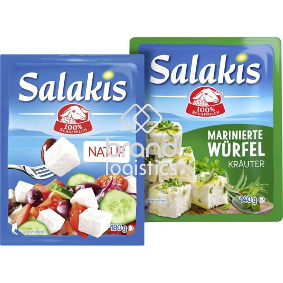 Salakis Marinierte Würfel Kräuter 140 g + Salakis Scheibe Natur 48% Fett 180 g