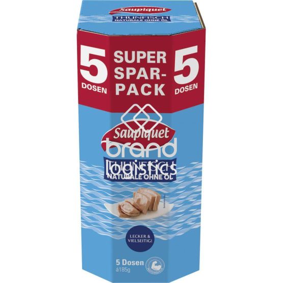 Saupiquet Thunfisch Naturale ohne Öl 5er Super Spar-Pack 5x185 g