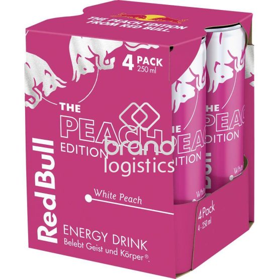 Red Bull Energy Drink Peach Edition White Peach 4-PACK 4x250 ml DPG