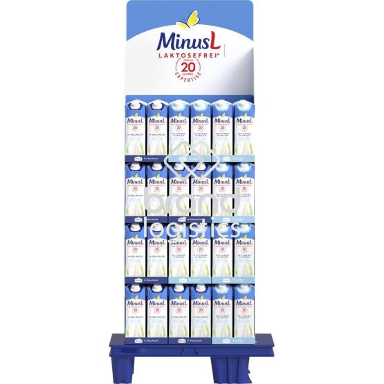 MinusL Laktosefreie* fettarme H-Milch + H-Vollmilch 120 x 1 l Mix Display