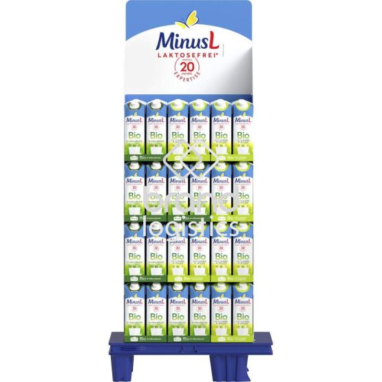 MinusL Laktosefreie* Bio fettarme H-Milch + Bio H-Vollmilch 120 x 1 l Mix Display