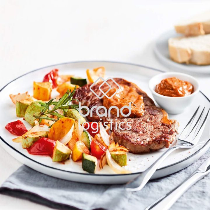 Rumpsteak mit Gemüse und Pesto Rosso
