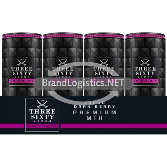 Three Sixty Vodka & Dark Berry 10% vol. 0,33 l 12er Tray